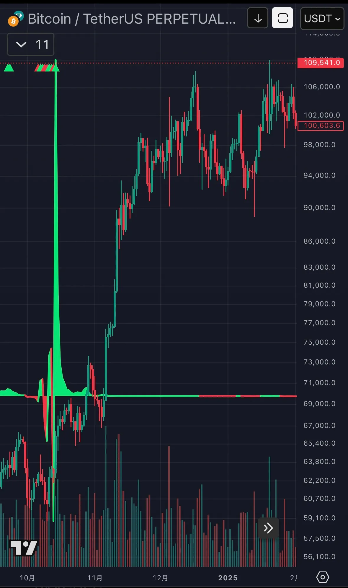 MONEYSIGNAL PRO — 価格上昇/下落予測の結果(方向一致の事後確認:緑=上昇/赤=下落)